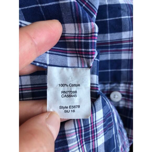 J.Crew Men Blue Button Up Shirt Size Medium - Picture 7 of 8